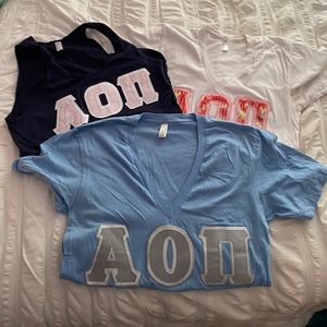 American Apparel AOII Letter Shirts